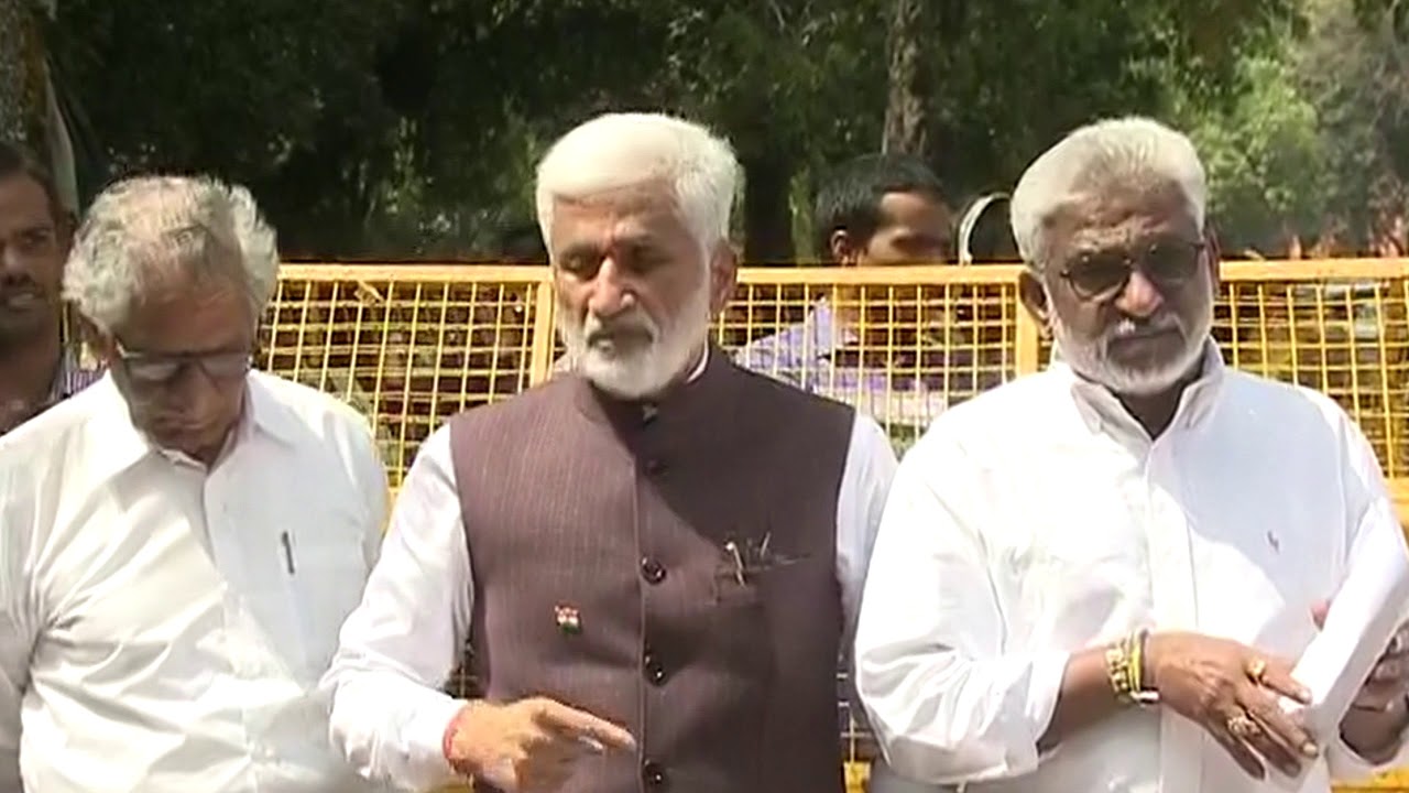 YSRCP MP Vijaysai Reddy addresses media after meeting Central Election commission