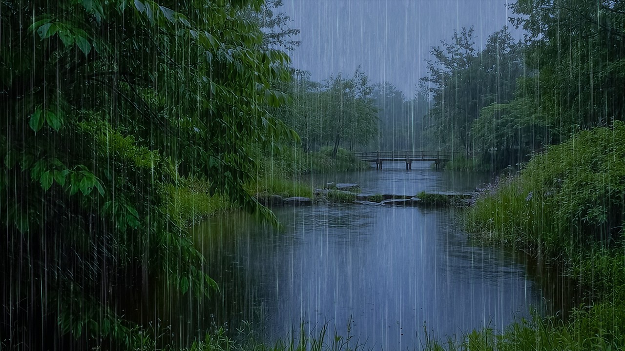 Sleep Better Tonight with Gentle Rain on Forest Lake | Forest Rain ASMR to Cure Tinnitus & Insomnia