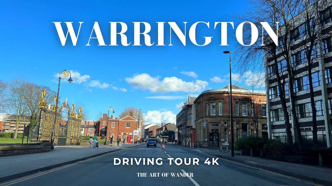 Driving Tour Warrington, UK (4K) - M62 to Warrington City Centre