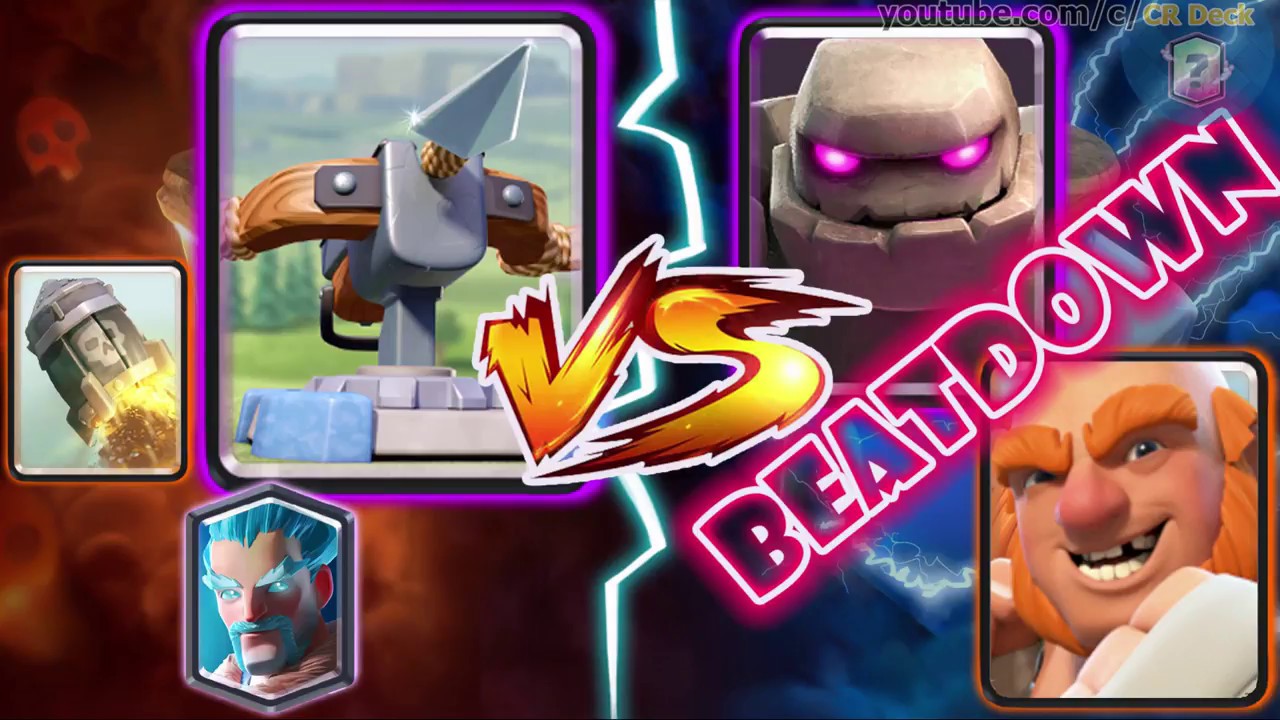 XBow Ice Wizard Tornado vs Beatdown Deck 🎯🎯🎯 XBow Ice Wizard Tornado vs Giant Golem Deck