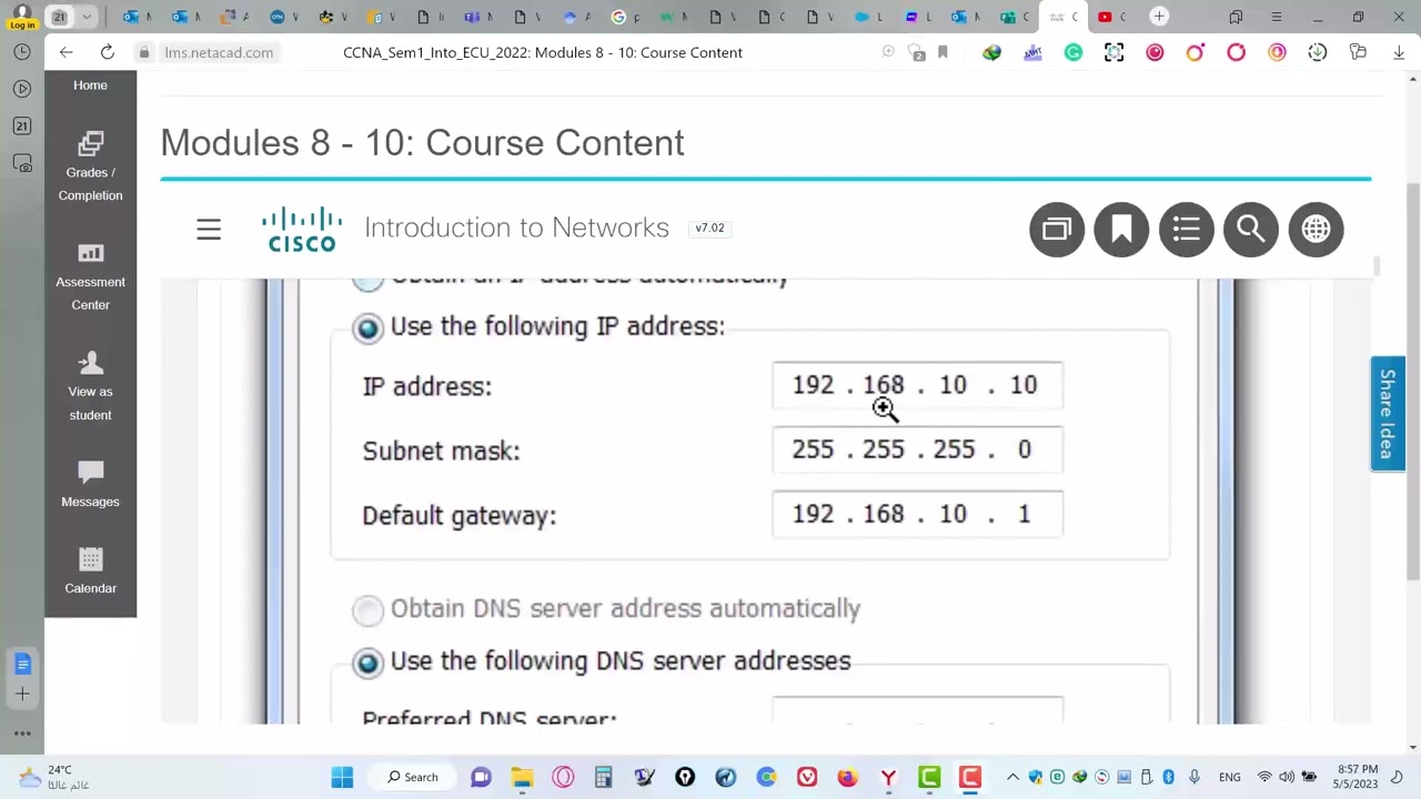 CCNA v7.2: Semester 1 - Lecture 11 IP v4 addressing