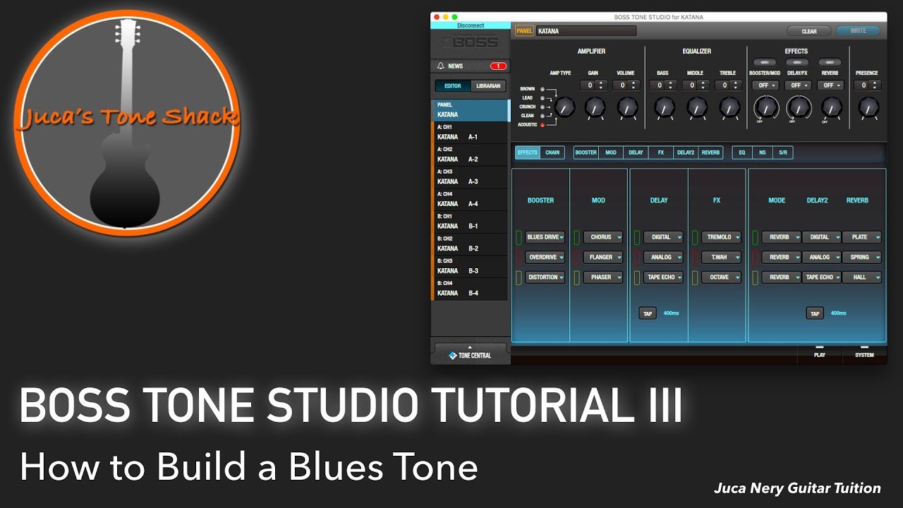 Boss Tone Studio Tutorial III  (How To Build a Blues Tone)