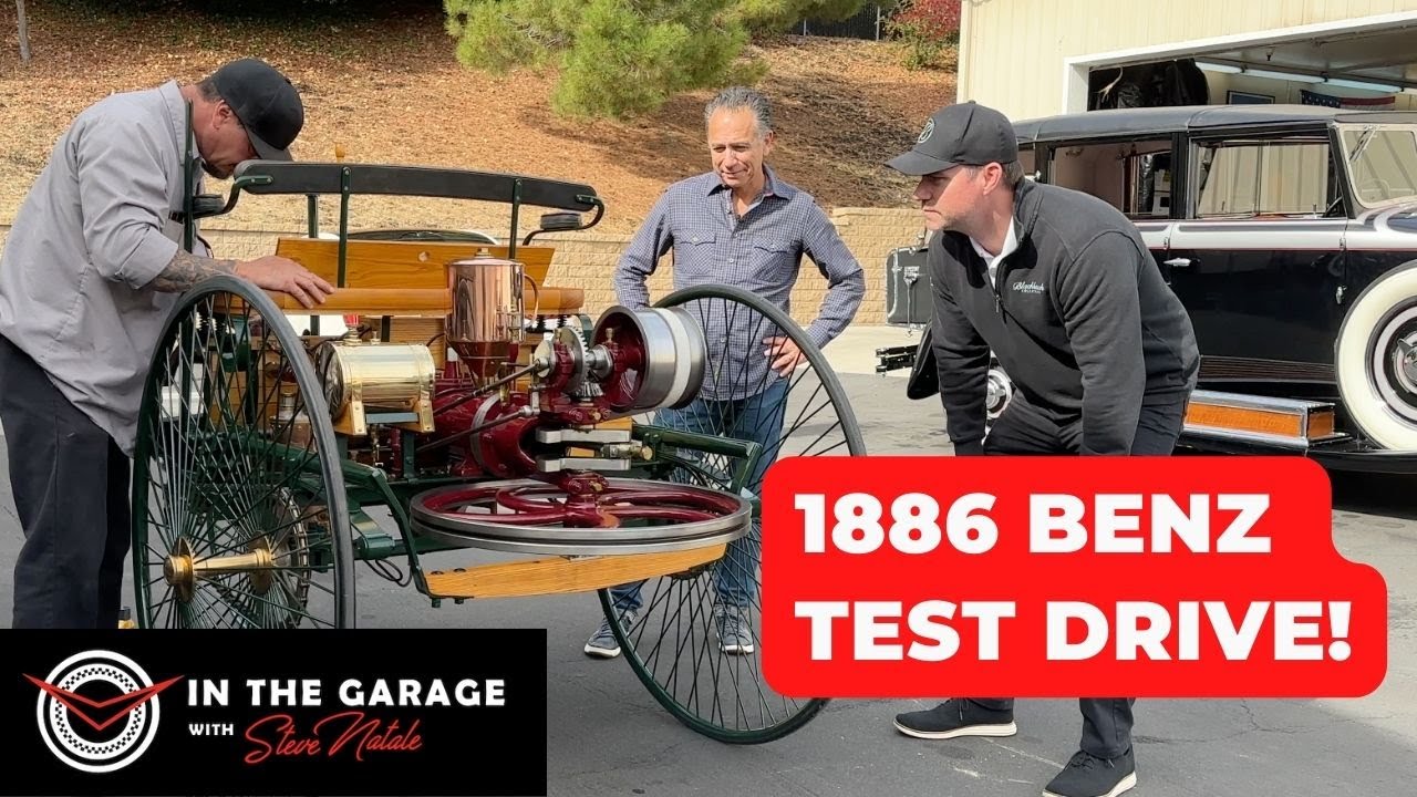 1886 Benz Patent Motorwagen - Startup and DRIVE - In the Garage with Steve Natale