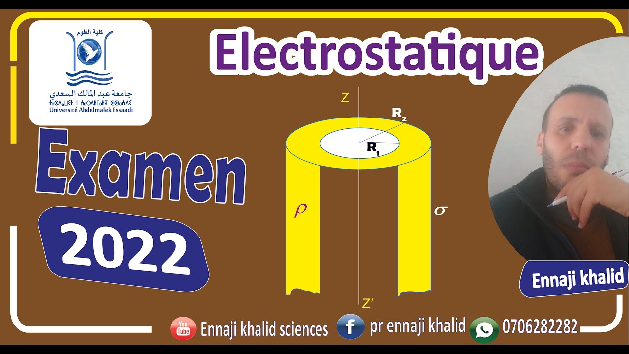 Examen électrostatique  faculté des sciences Tétouan