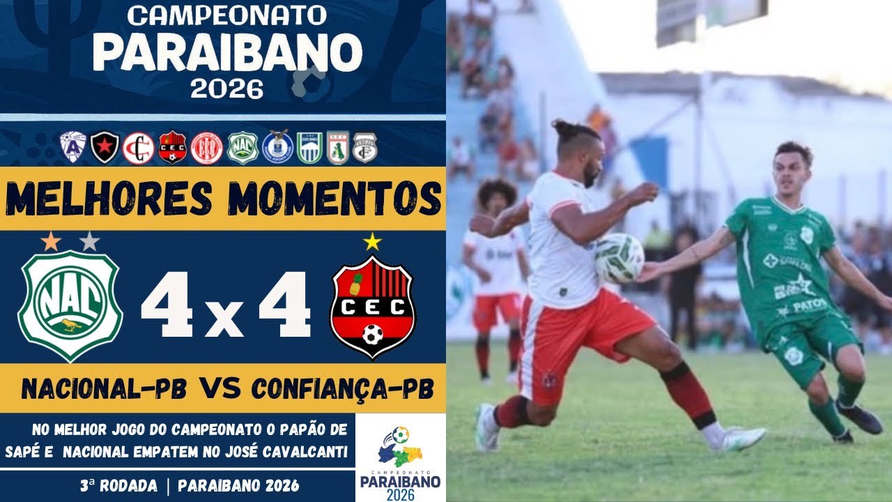 Nacional de Patos vs Confiança-PB | Melhores Momentos | 3ª Rodada | Campeonato Paraibano 2026