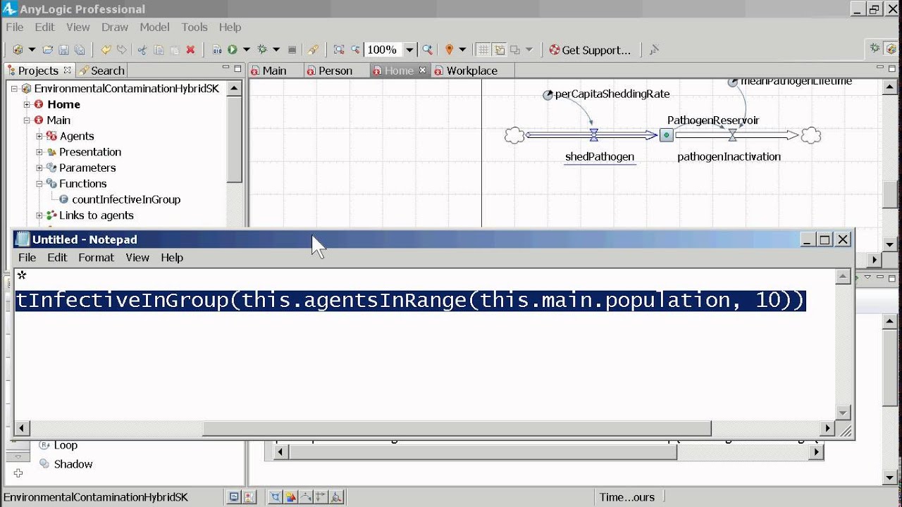 Building a Hybrid SD-ABM Mobility & Environmental Contamination Model in AnyLogic 7