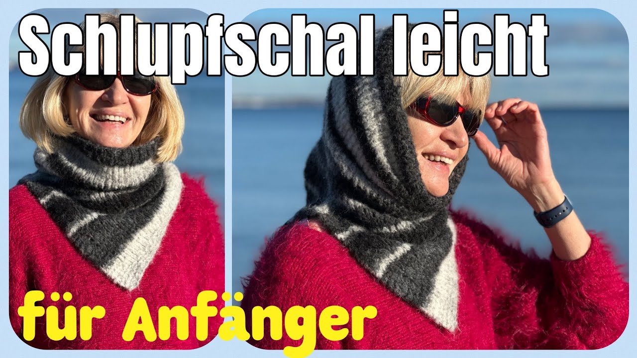 Schlupfschal schnell und einfach #stricken - kostenlose #strickanleitung 