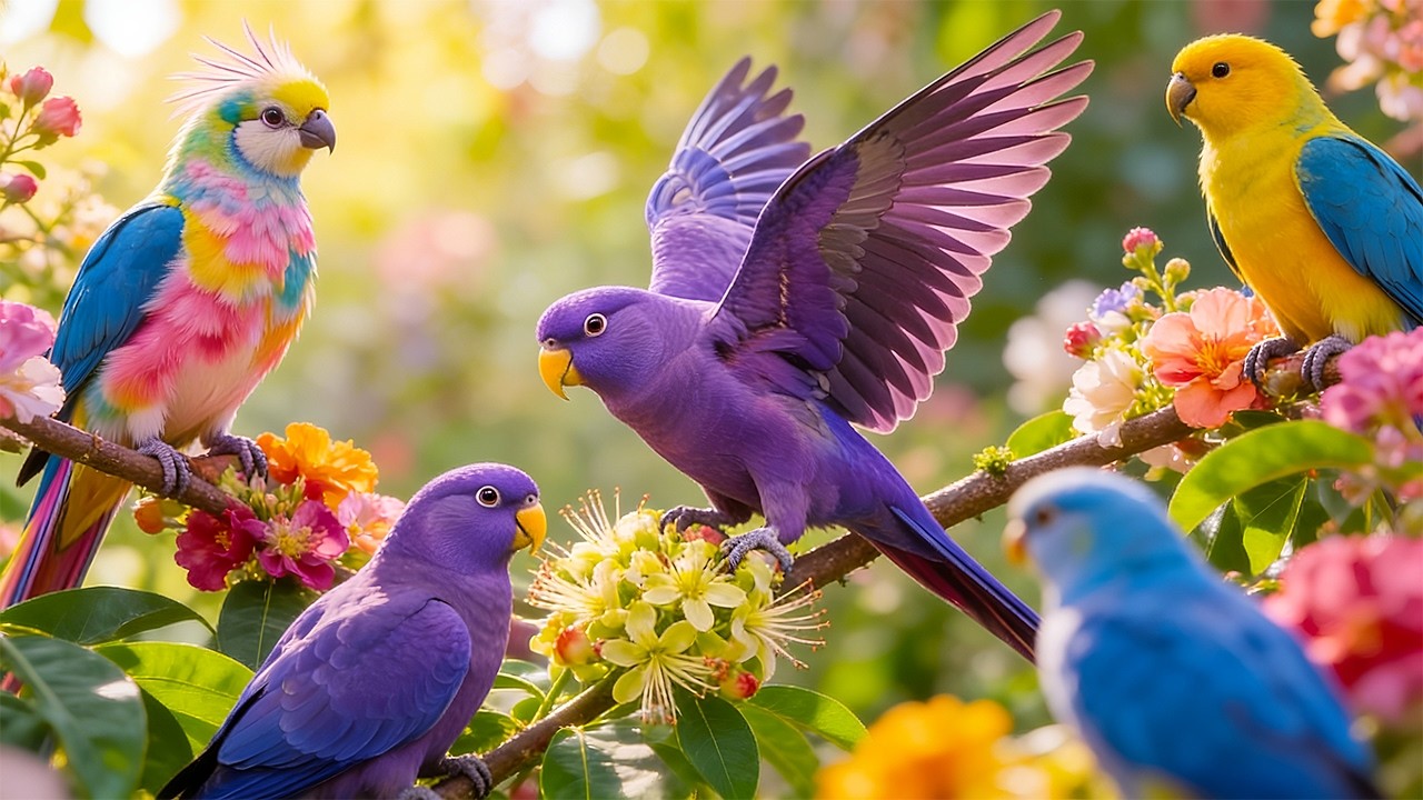 Wings of Nature | Beautiful Colorful Birds & Relaxing Birdsong for Peace and Serenity.