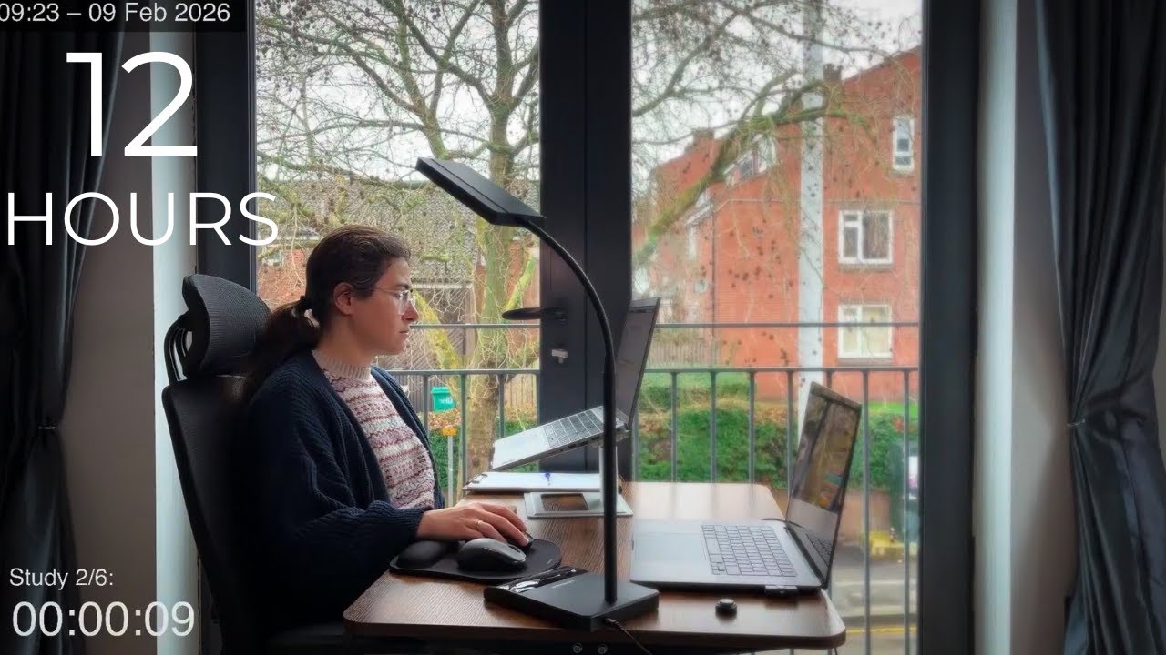 12-Hour LIVE Study With Me 🎓 | Cozy UK Ambience | Custom Pomodoro Timer | Deep Work Mode