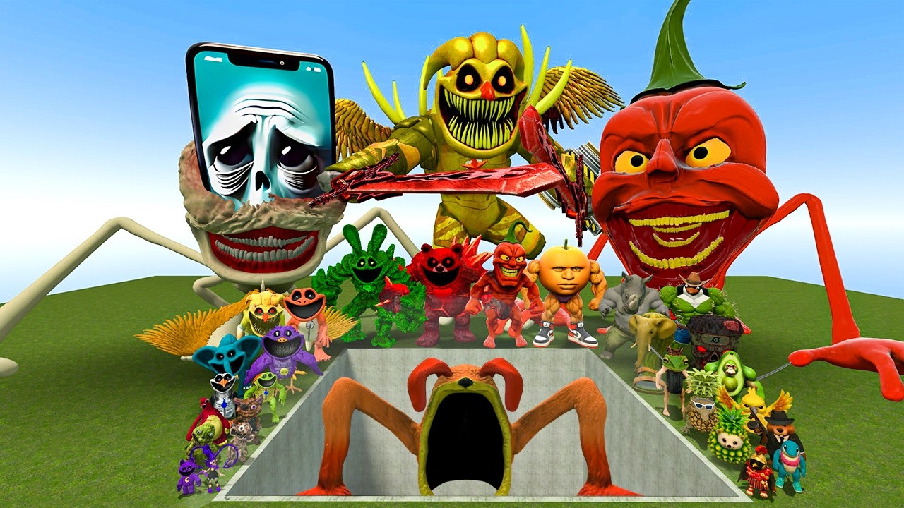 AI Brainrot Memes vs Tapes Dogday Bosses in Giant Pit &ndash; Gmod Chaos