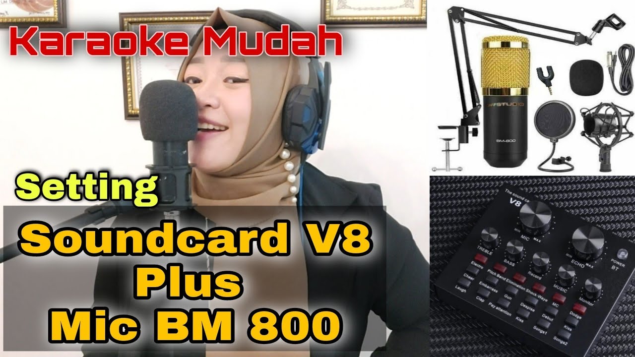 TUTORIAL KARAOKE MUDAH MENGGUNAKAN MIC CONDENSER & SOUNDCARD V8