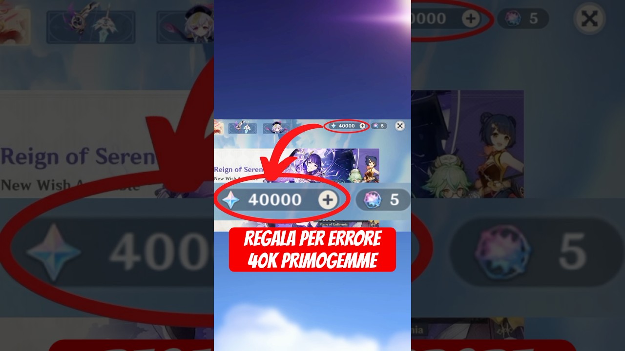 Regala 40k Primogemme per sbaglio a un utente #genshinimpact