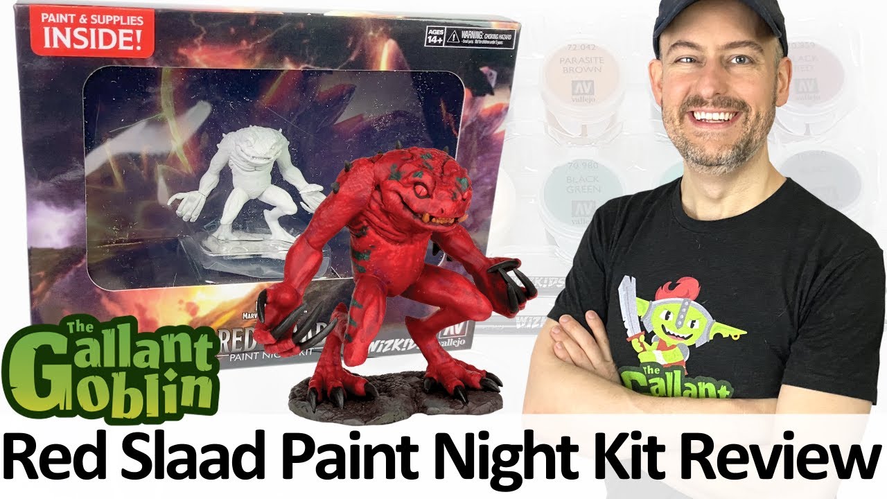 Red Slaad Paint Night Kit - Nolzur's Marvelous Miniatures - WizKids D&D Minis & Vallejo Paints