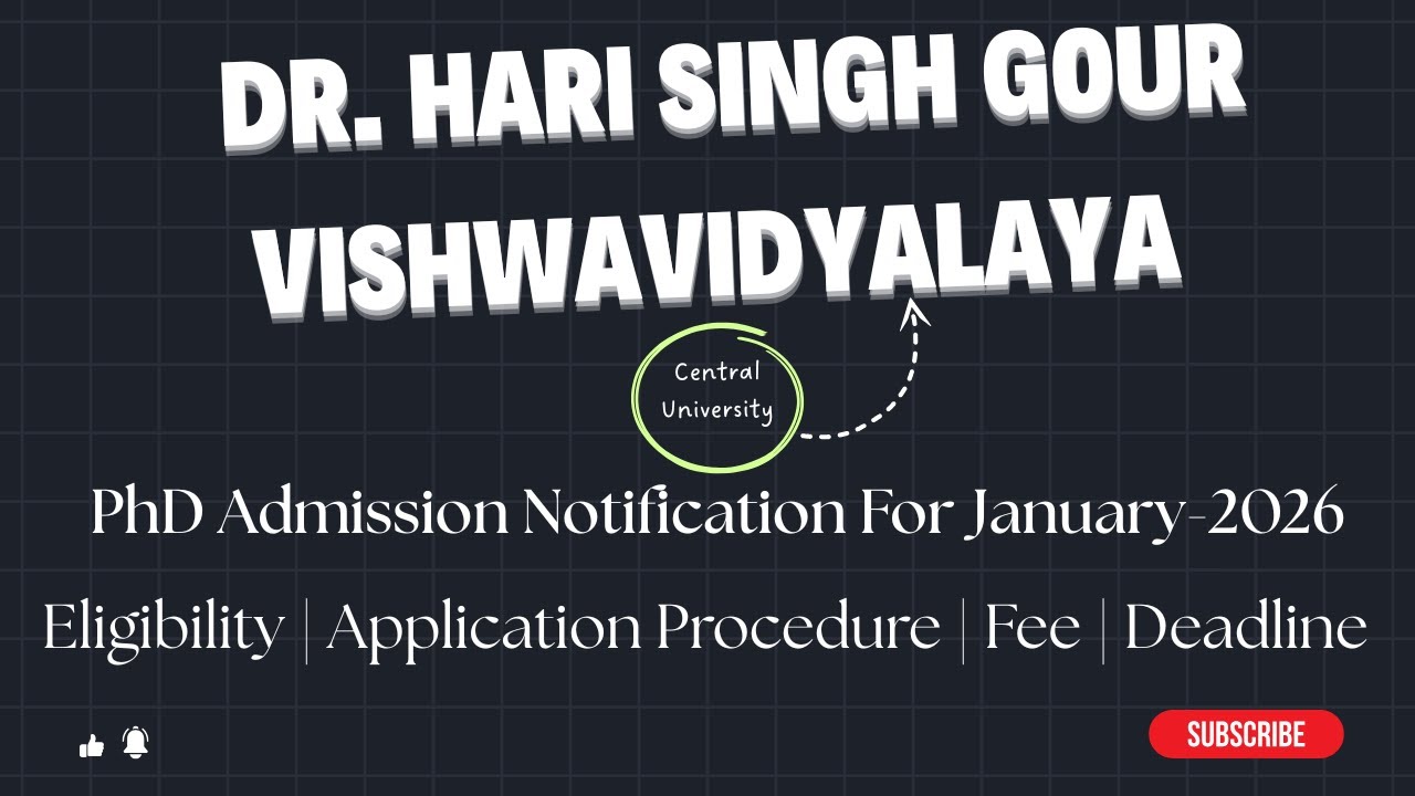 Dr. Hari Singh Gour Vishwavidyalaya PhD Admission 2026 | Application, Eligibility | HusleWithRishu