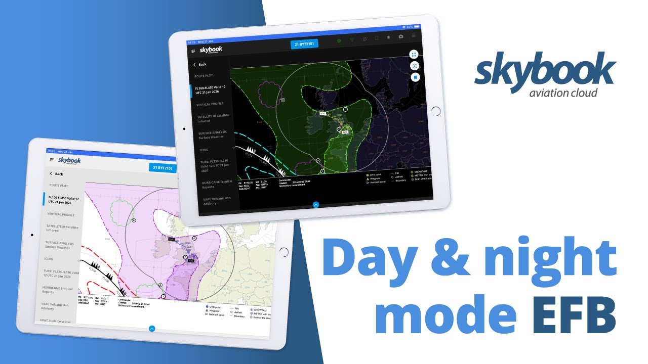 Day & Night Mode on the Pilots EFB Application - skybook