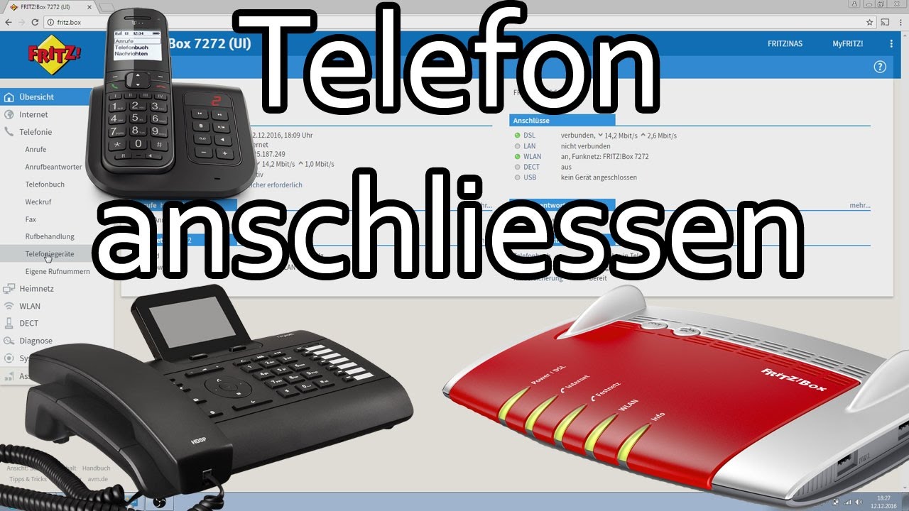 Telefon an Fritzbox anschliessen und Rufnummer zuweisen