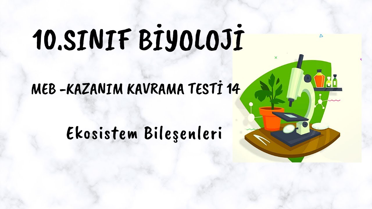 14) 10. SINIF BİYOLOJİ MEB KAZANIM KAVRAMA TESTİ-14 (EKOSİSTEM BİLEŞENLERİ)