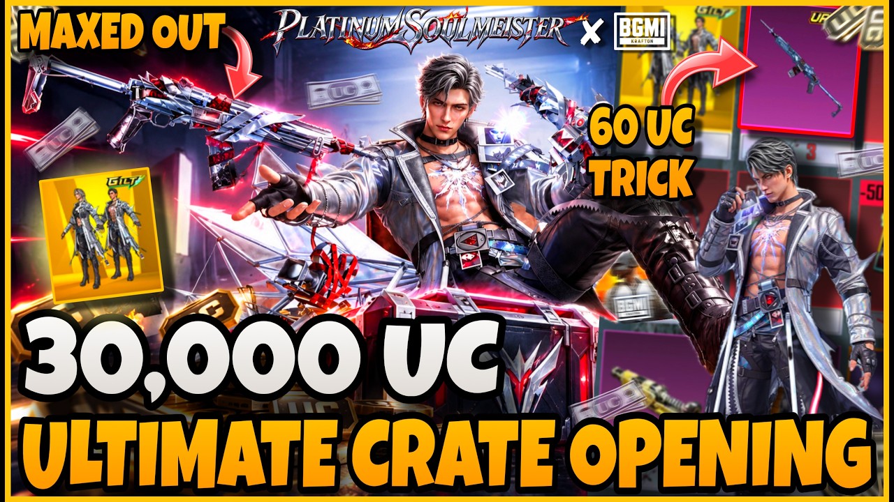 🔥30,000 UC 😱 New Platinum Soulmeister Ultimate Set Crate Opening + MAX OUT Soulmeister mini14 | BGMI