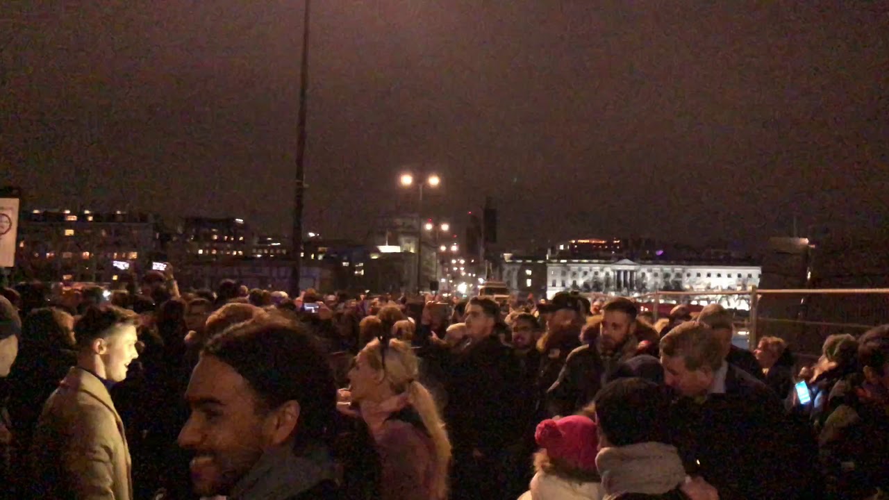 Singing the usual Auld Lang Syne to bid 2018 goodbye after the 2019 NYE Fireworks display in London
