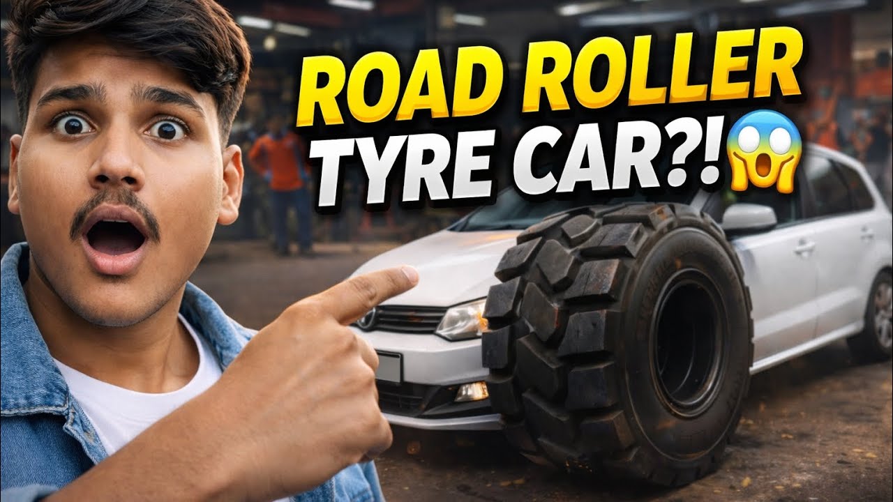 Road Roller Tyre Car 😱 | Impossible Car Mod Experiment/✅ giant tyre car. @Abdullah_VlogsYT 