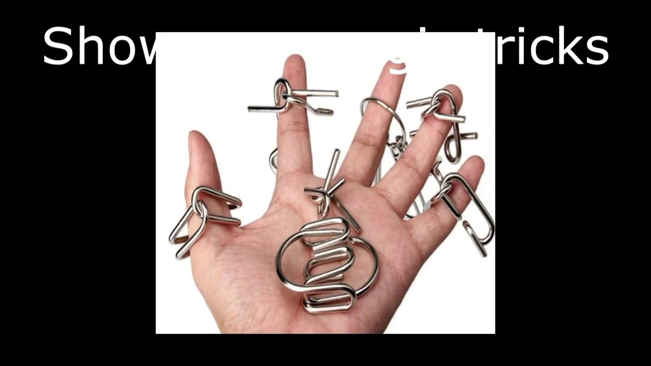 Metal Wire Brain IQ Classic 8Pcs Puzzle Magic Props with instructions and tips