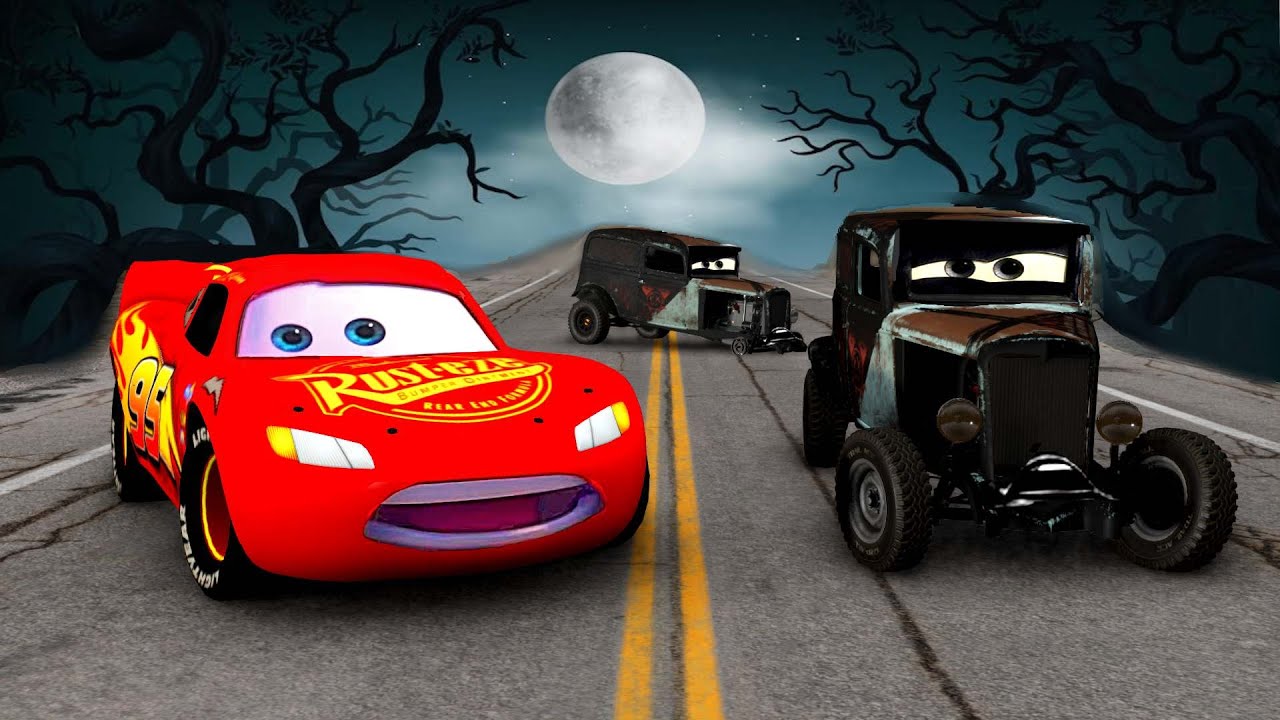 Cars Deleted Scene - Lightning McQueen Gets LOST in the Graveyard! (Movie Remake) | BeamNG.drive