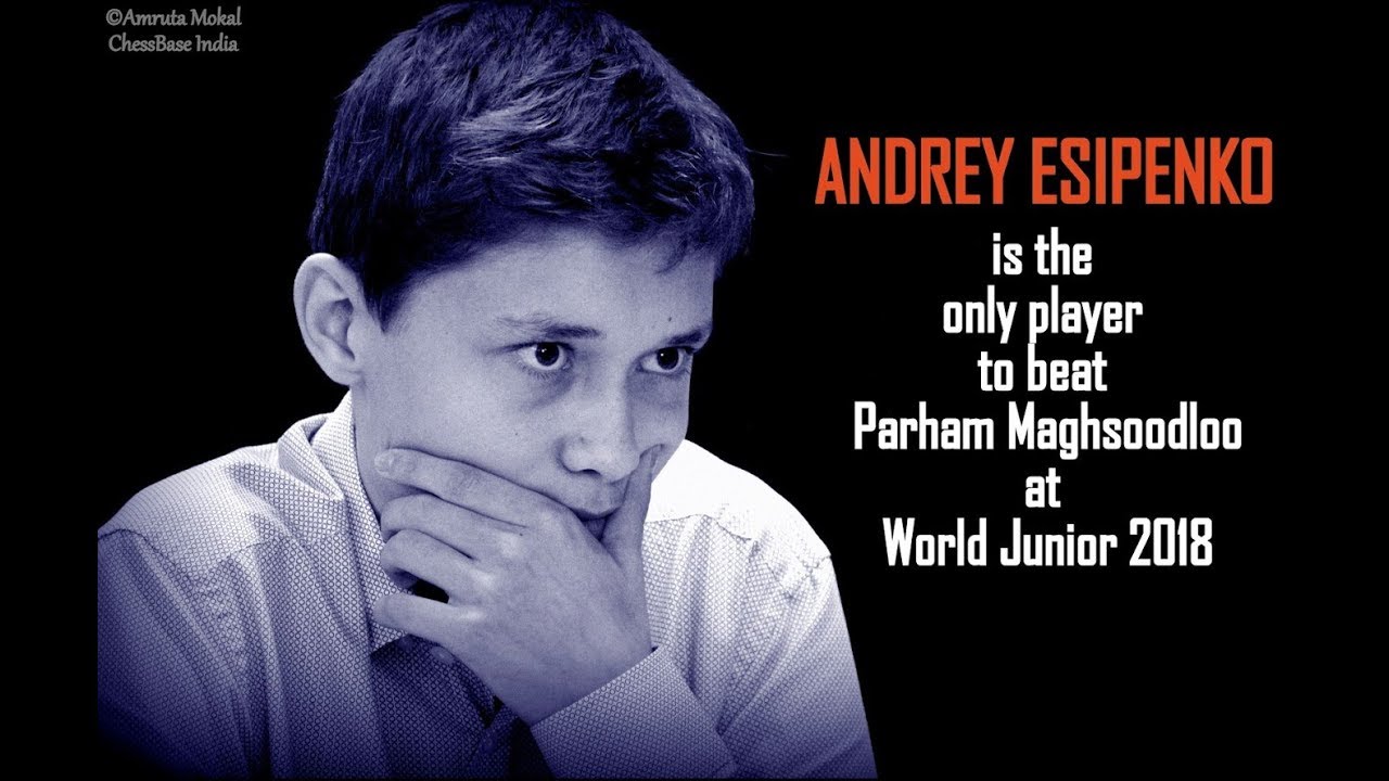 The only game that Maghsoodloo lost at the World Juniors 2018 vs Andrey Esipenko