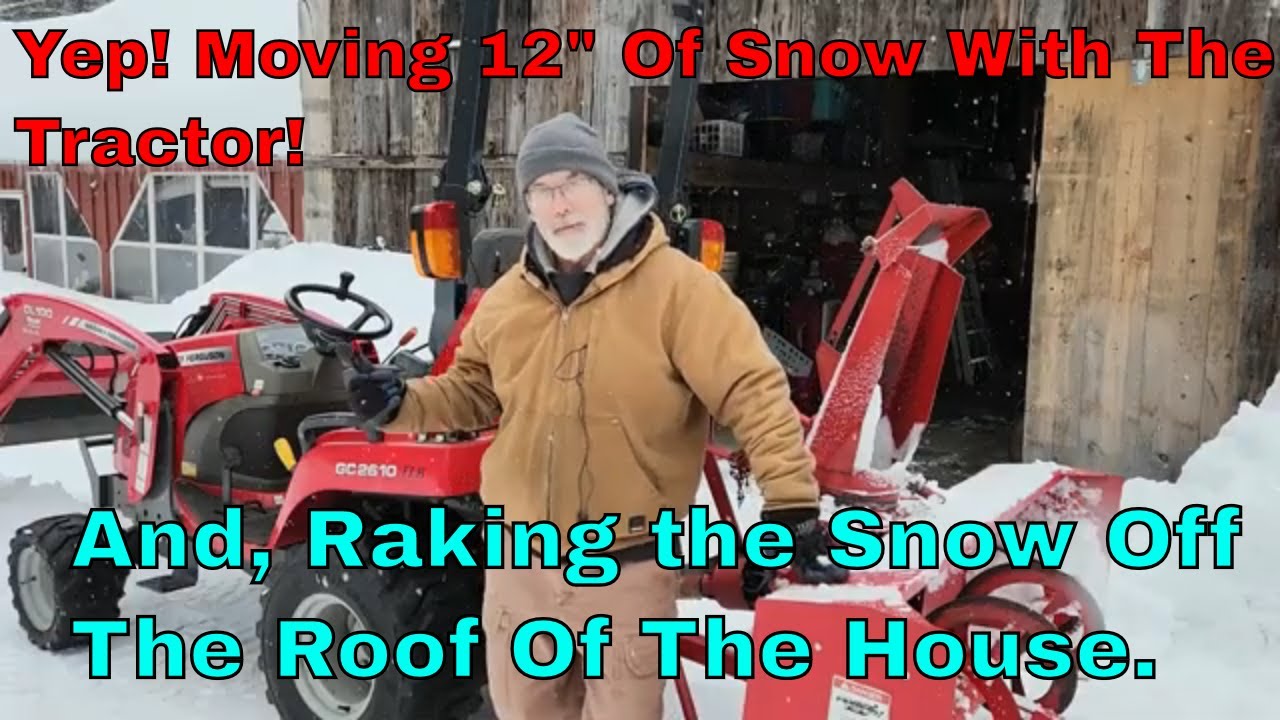 Clearing Snow & Raking The Roof To Lessen The Snow Load