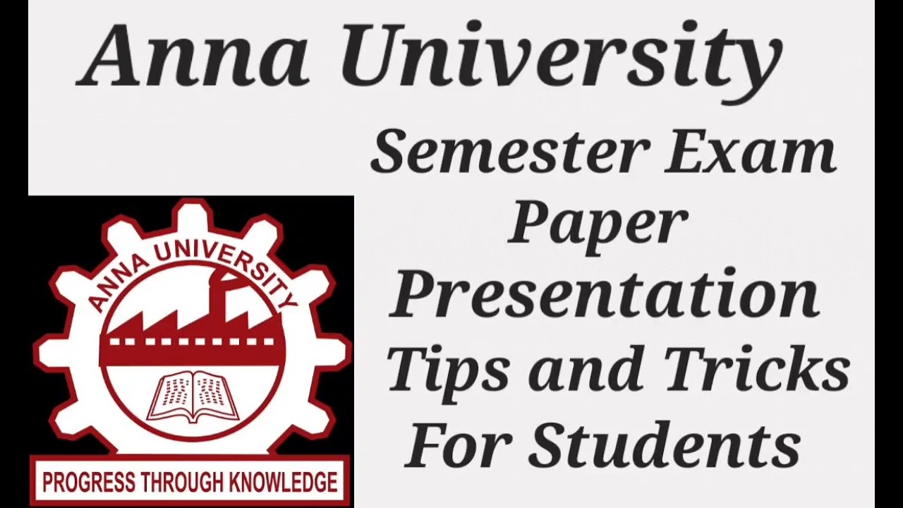 Anna University Semester Exam Paper Presentation Tips and Tricks for Students #annauniversity