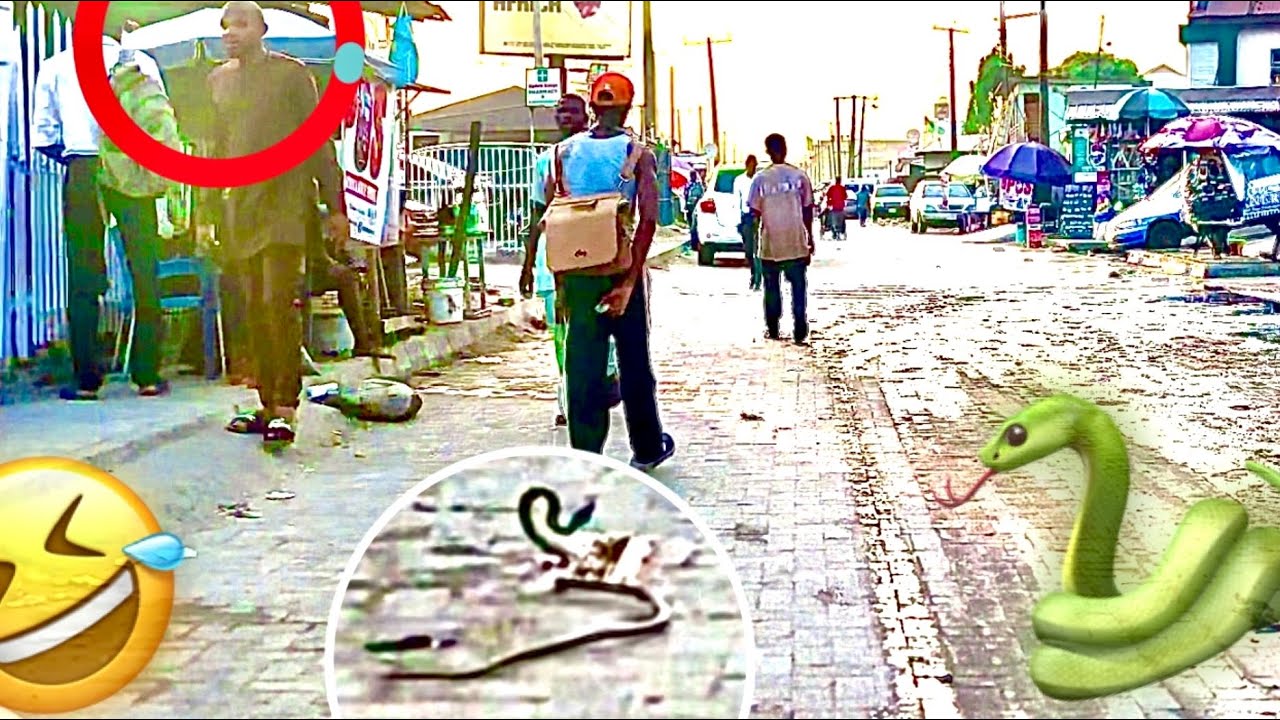 Walking A Fake Snake Downtown..🐍 - part 1 Funny Reactions😂