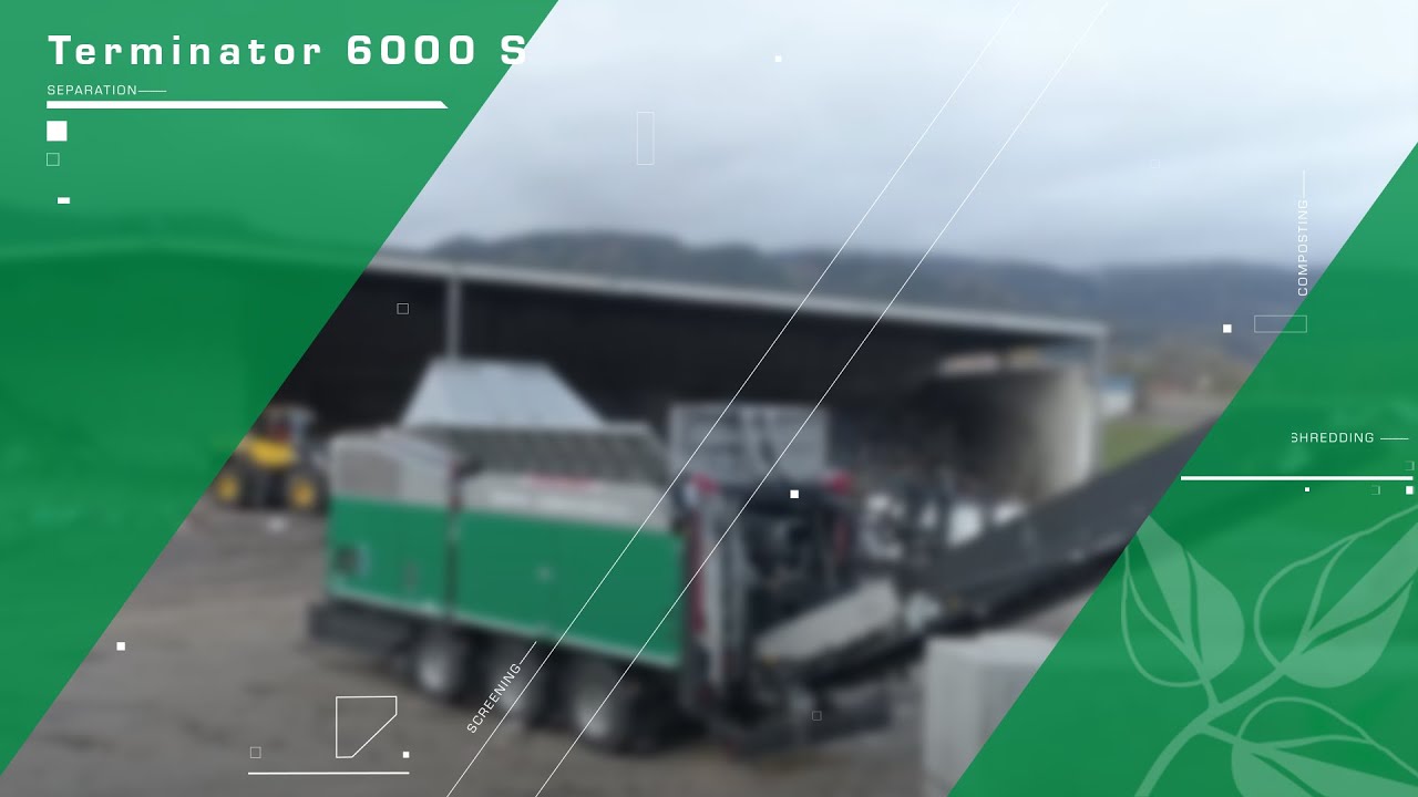 Komptech Terminator shredding Bulky waste, MSW and Waste wood