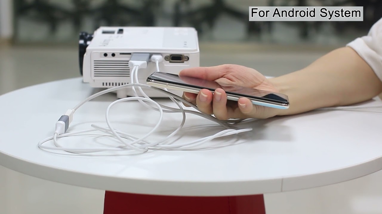 How to connect projector to Android phone through 3 in 1 HDMI cable adapter（White）