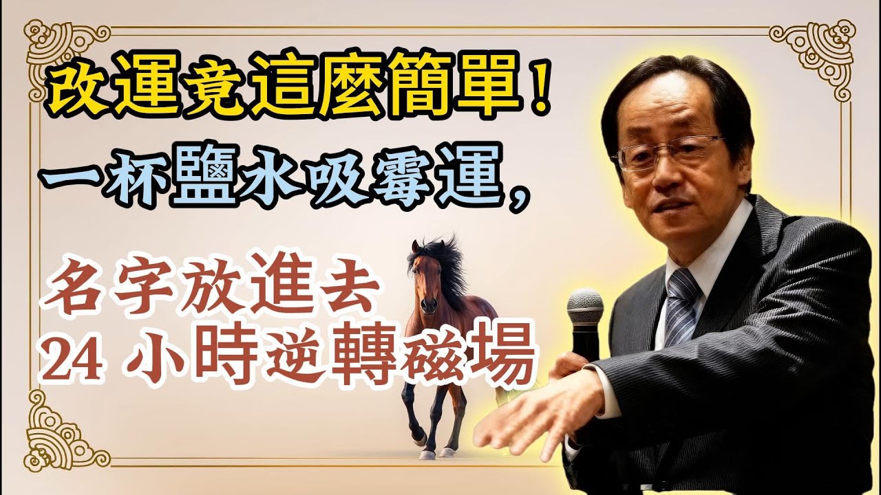 倪海廈傳改運妙招！如何用鹽水吸走霉運？名字入內 24 小時逆轉磁場有奇效風水#財運#人生智慧