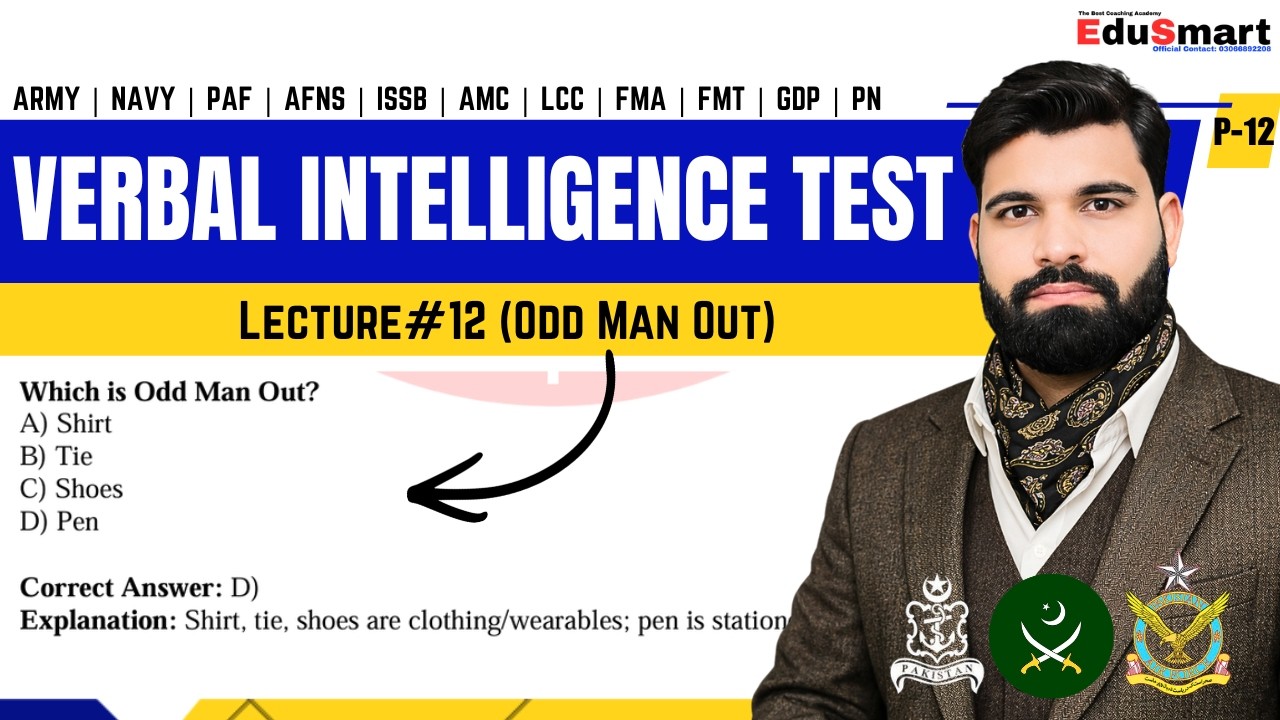 P12- Pass Verbal Intelligence Test | Army/Navy/Paf | Lady Cadet Course/ PMA Long Course/ AFNS/ AMC
