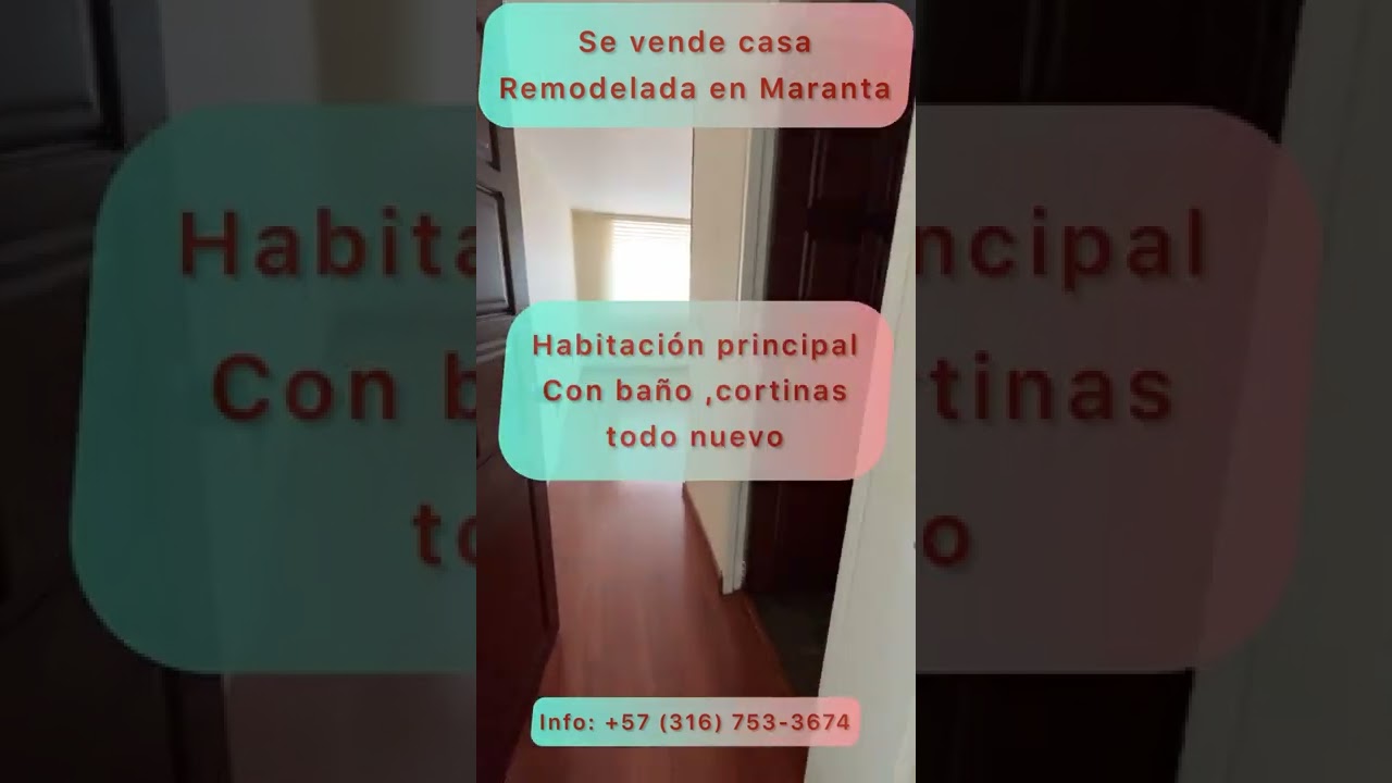 SE VENDE CASA REMODELADA EN MARANTA