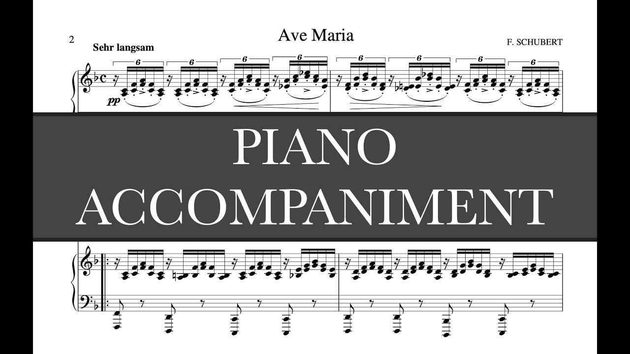 Ave Maria (Schubert) -  F Major Piano Accompaniment - Karaoke