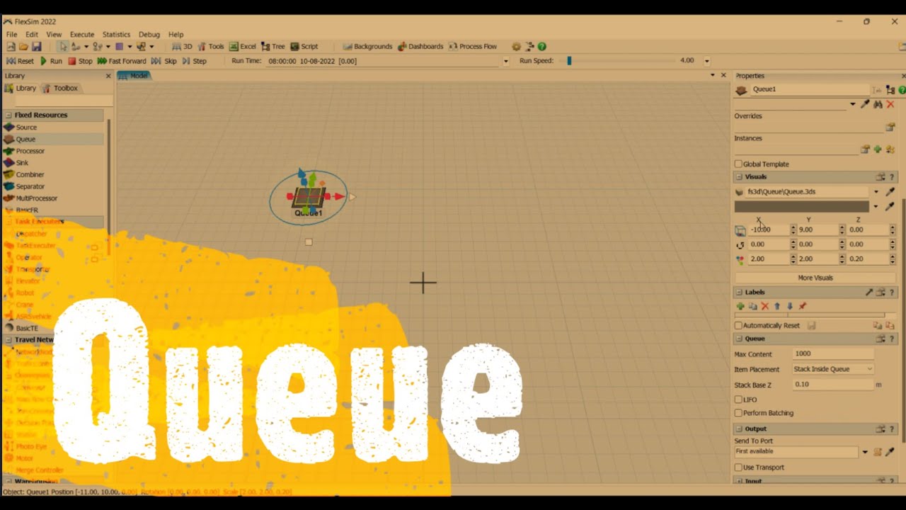 How To Use Queue In Flexsim | Fixed Resource | Leansimcorp | Step by Step Flexsim Tutorial