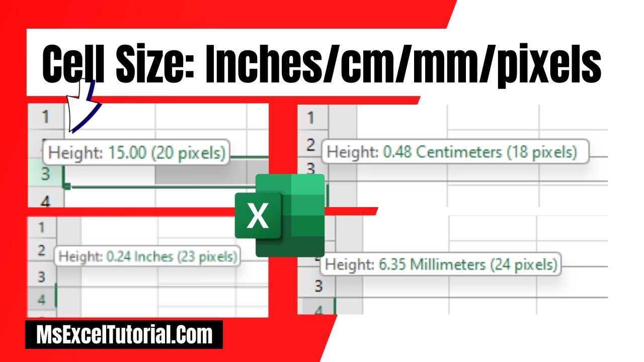 How to Change Cell Size to Inches, cm, mm or in pixels in Microsoft Excel