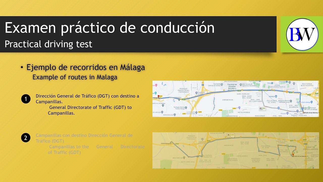 Examen práctico de conducción, Málaga: Recorrido DGT a Campanillas