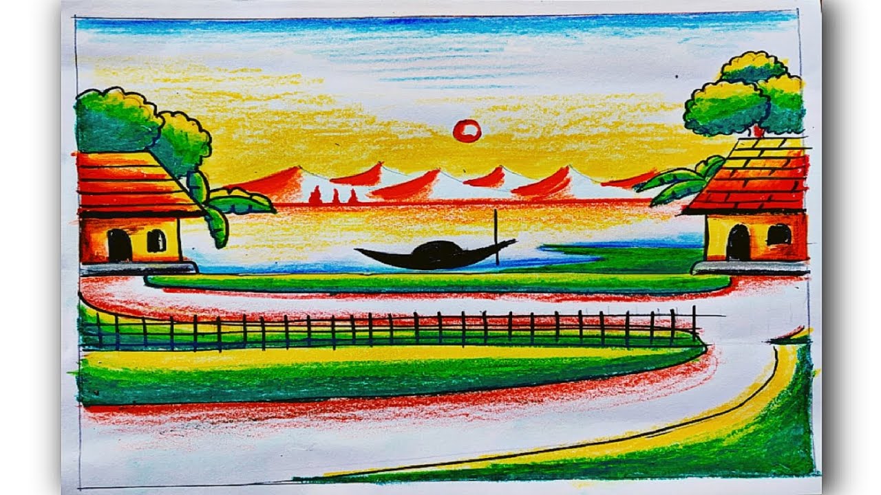 How to make scenery drawing 