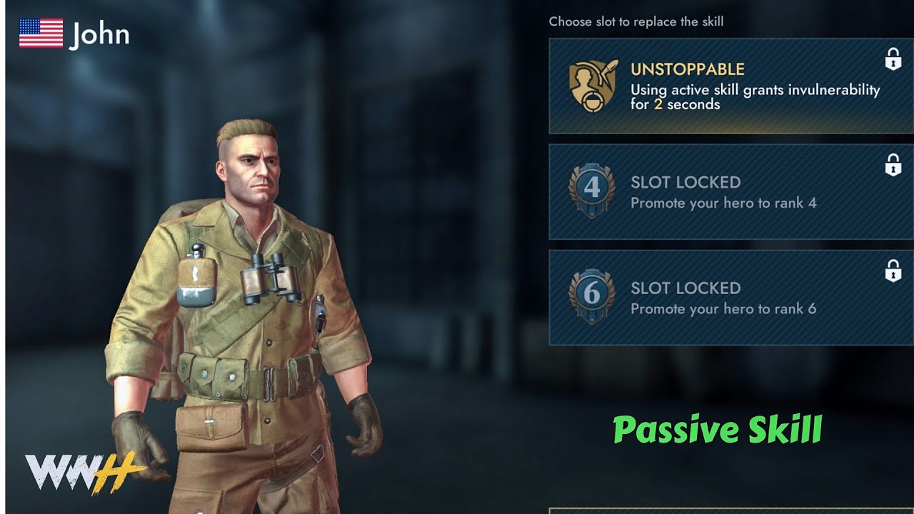 Unstoppable | Passive Skill | World War Heroes