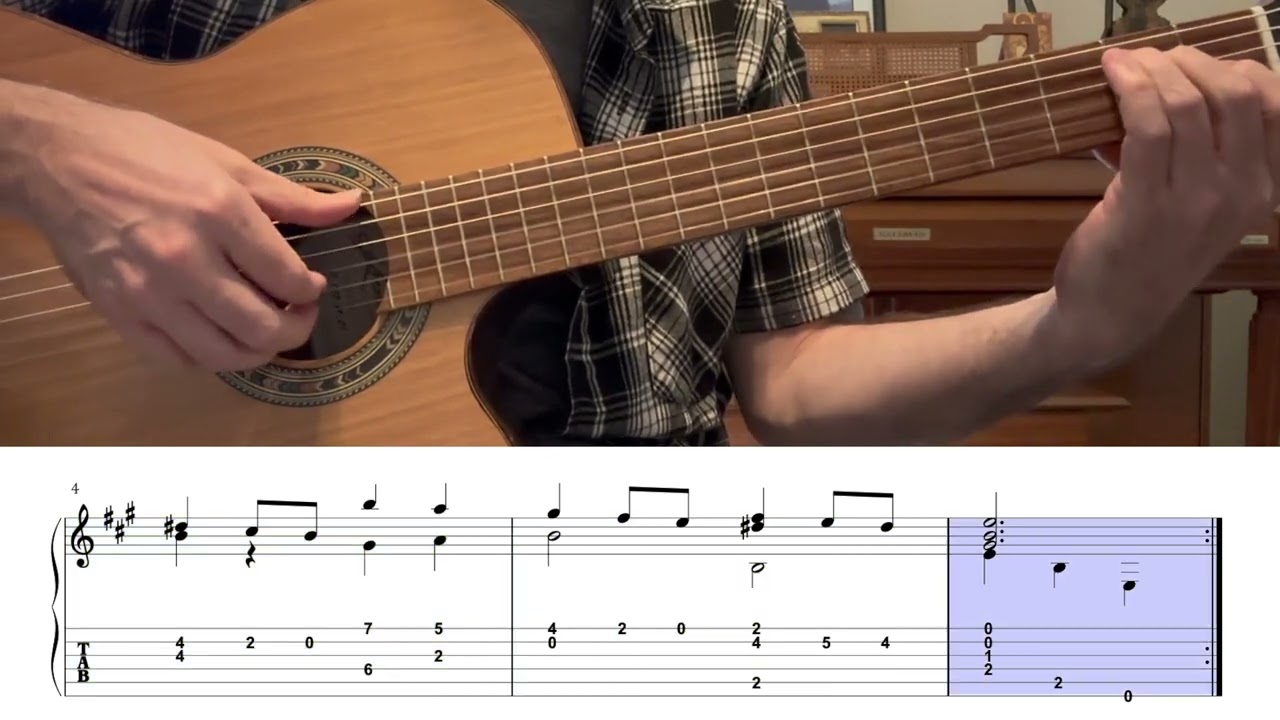 Air in F Major BWV Anh. 131 (with guitar tab) - J.S. Bach/J.C. Bach