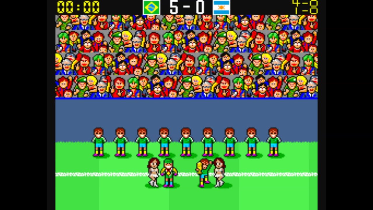Kick and Run (Mexico 86) ⚽️ Brazil 🇧🇷 Taito 1986 🏆 game all finisher
