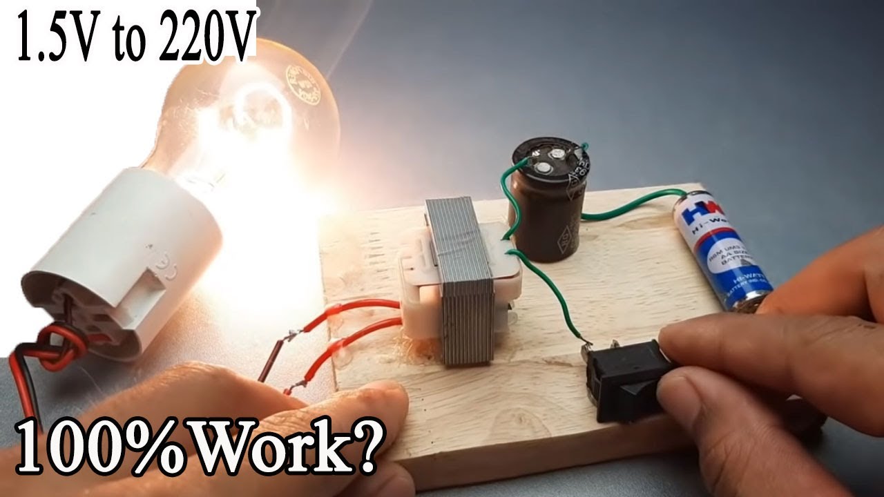 Real or Fake? #Inverter 1.5v to 220v how to make inverter, made to easy simple circuit