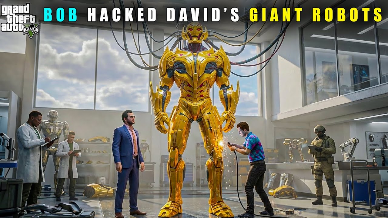 GTA 5 : FINALLY WE HACKED DAVID'S GIANT ROBOT || BB GAMING