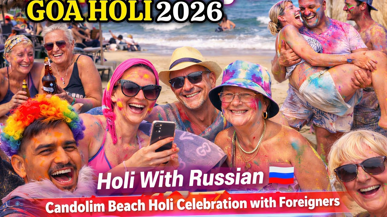 Goa Holi Party 2026🔥Holi In Goa🎨Candolim Beach Holi Celebration🌴Goa March 2026🏖North Goa Travel vlog