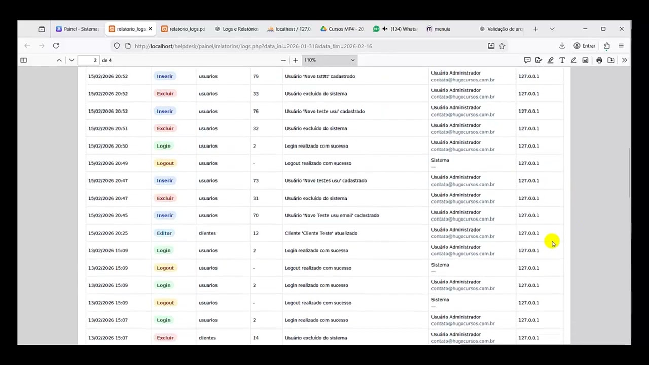 Criando Sistemas com IA - Logs e Relatórios PDF - Módulo 05