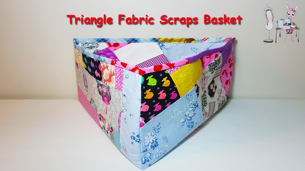 #DIY Fabric Basket (triangle shape) | Fabric Storage | Fabric Scraps ideas | Sewing Tutorial