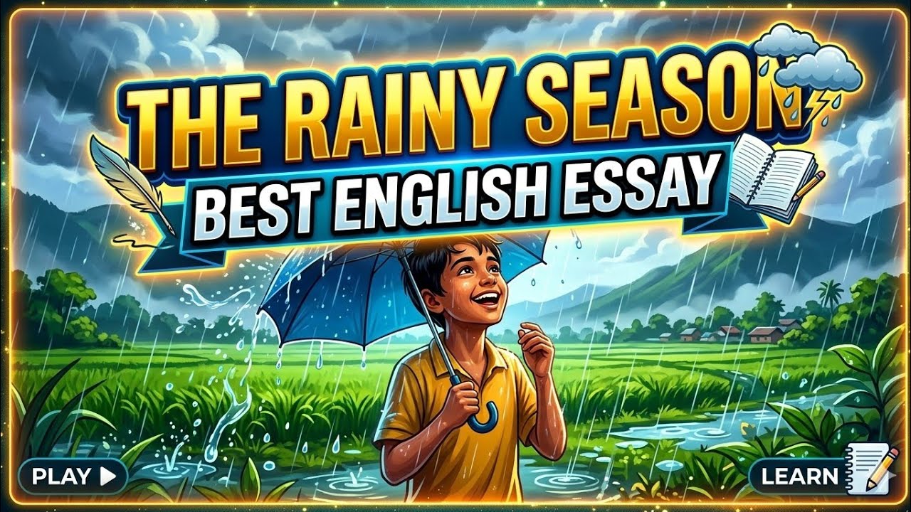 Score 10/10! 📝✨ The Rainy Season: Best English Essay with Easy Words 🌧️✍️