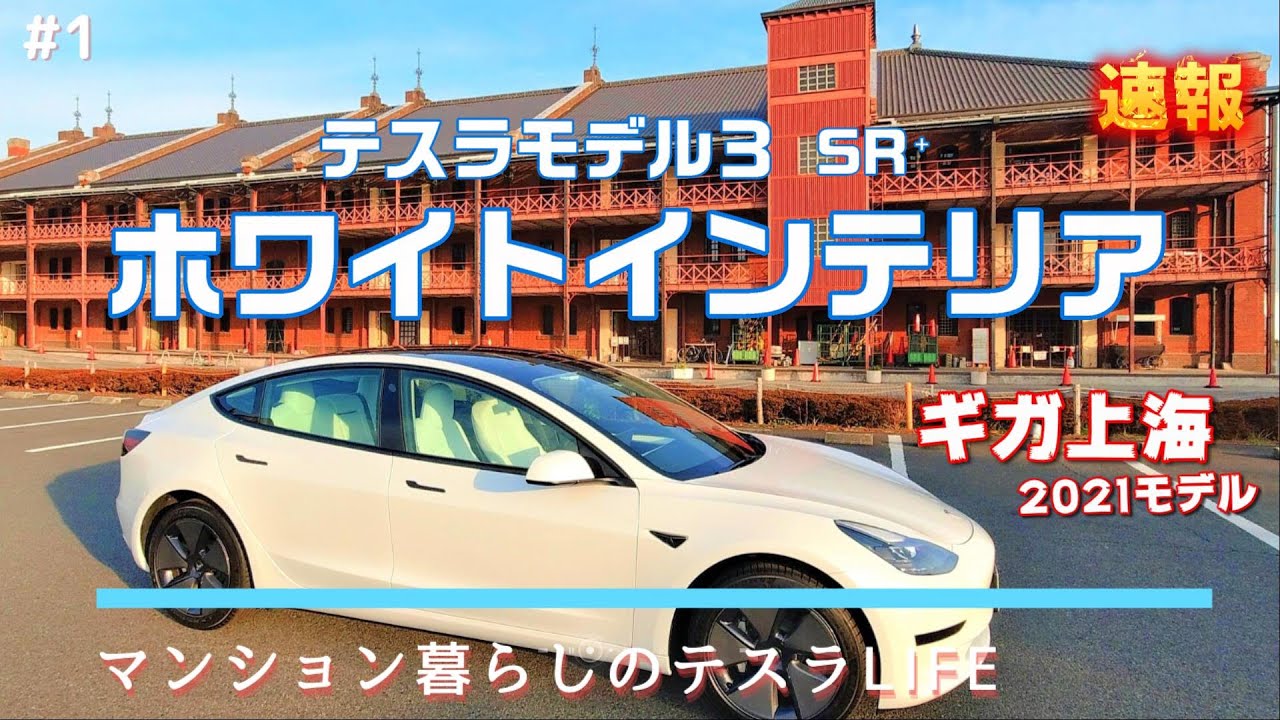 ホワイトインテリア ・テスラ モデル３SR⁺  ギガ上海モデル #１